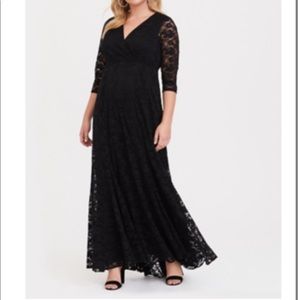 Torrid black lace long gown